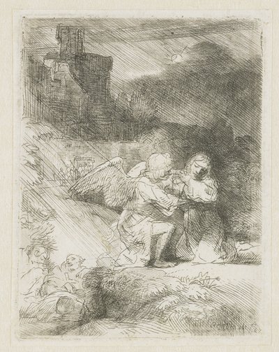 A gyötrelem a kertben alkotó: Rembrandt van Rijn
