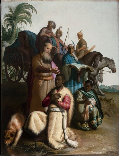 Az Eunuch megkeresztelkedése alkotó: Rembrandt van Rijn