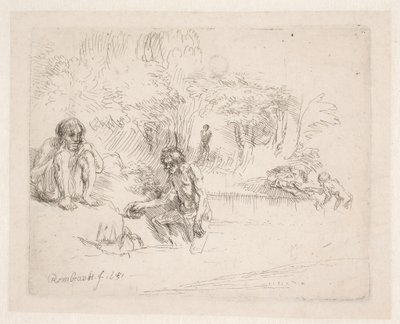A fürdőzők alkotó: Rembrandt van Rijn