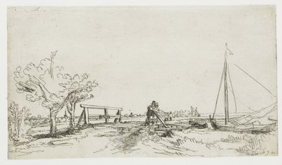A híd Klein Kostverlorennél az Amstelen alkotó: Rembrandt van Rijn