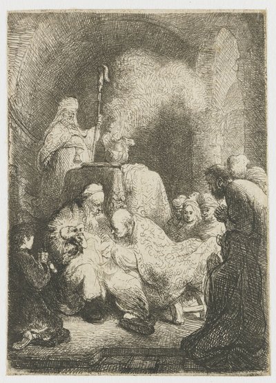 A körülmetélés: kis tányér alkotó: Rembrandt van Rijn