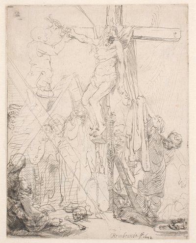 A keresztről való levétel: vázlat alkotó: Rembrandt van Rijn