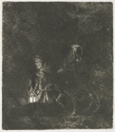 Repülés Egyiptomba: éjszakai darab alkotó: Rembrandt van Rijn