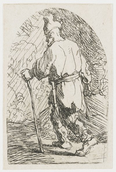 A menekülés Egyiptomba: vázlat: Szent József alkotó: Rembrandt van Rijn