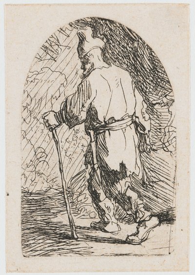 A menekülés Egyiptomba: vázlat: Szent József alkotó: Rembrandt van Rijn