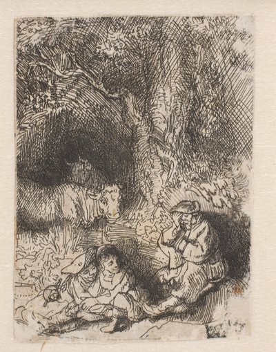 Az alvó pásztor alkotó: Rembrandt van Rijn