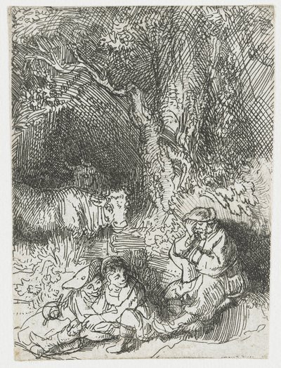 Az alvó pásztor alkotó: Rembrandt van Rijn