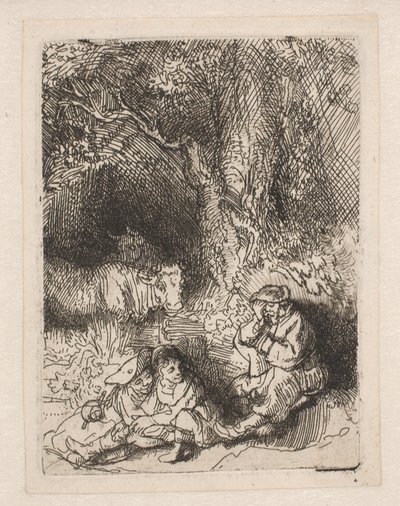 Az alvó pásztor alkotó: Rembrandt van Rijn