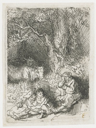 Az alvó pásztor alkotó: Rembrandt van Rijn