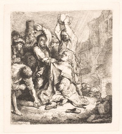 S. István megkövezése alkotó: Rembrandt van Rijn