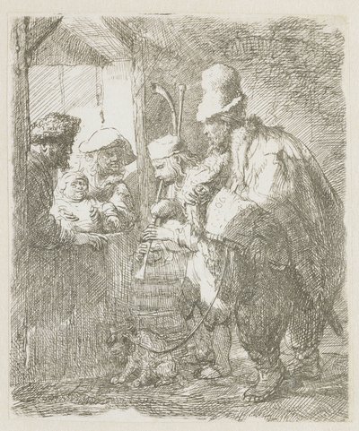 A vándorzenészek alkotó: Rembrandt van Rijn