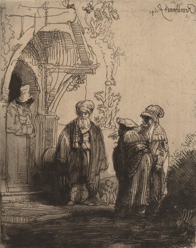 Három keleti alak: Jákob és Lábán, 1641. alkotó: Rembrandt van Rijn