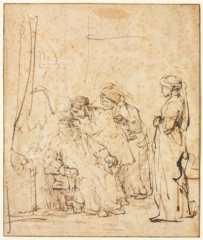 Tóbiás meggyógyítja atyáit vakság, c. 1640-45. alkotó: Rembrandt van Rijn