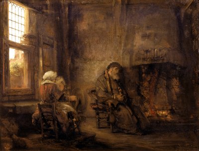 Tobit és Anna fiuk hazatérésére várnak, 1659 alkotó: Rembrandt van Rijn
