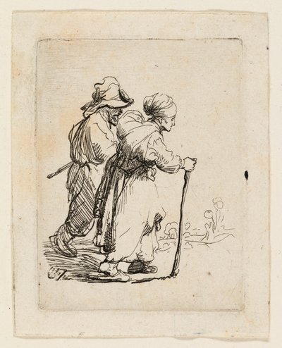 Két csavargó, egy férfi és egy nő alkotó: Rembrandt van Rijn
