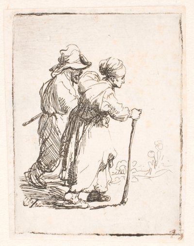 Két csavargó, egy férfi és egy nő alkotó: Rembrandt van Rijn