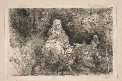 Menekülés Egyiptomba – A Szent Család átkel a patakon alkotó: Rembrandt van Rijn