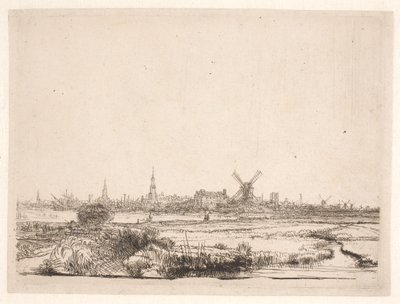 Kilátás Amszterdam felé alkotó: Rembrandt van Rijn