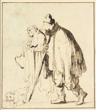Vándor pár kutyával alkotó: Rembrandt van Rijn