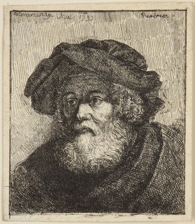 Idős férfi sapkában alkotó: Rembrandt van Rijn