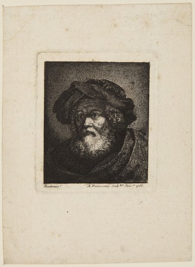 Idős férfi sapkában alkotó: Rembrandt van Rijn