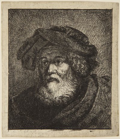 Idős férfi sapkában alkotó: Rembrandt van Rijn