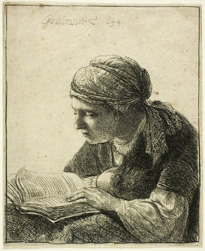 Olvasó nő alkotó: Rembrandt van Rijn