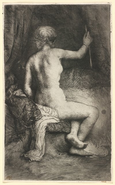 A nyíllal rendelkező nő alkotó: Rembrandt van Rijn