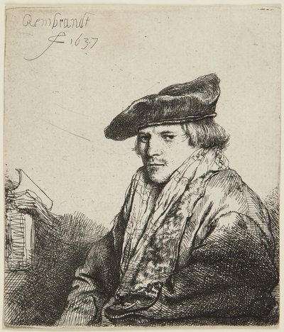 Sapkás fiatal férfi alkotó: Rembrandt van Rijn