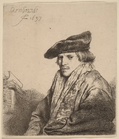 Bársonyos sapkás fiatalember (Petrus Sylvius) alkotó: Rembrandt van Rijn