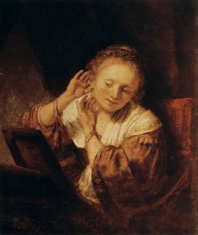 Fiatal nő fülbevalóval, 1657 alkotó: Rembrandt van Rijn