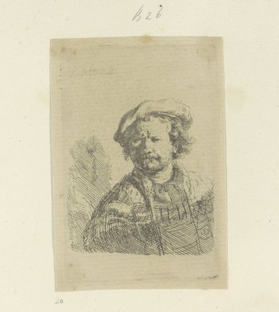 Önarckép berettel és díszített köpennyel Recueil de quatre-vingt-cinq estampes originales (sorozat címe) alkotó: Rembrandt van Rijn