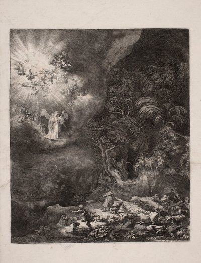 A hírközlés a pásztoroknak alkotó: Rembrandt van Rijn