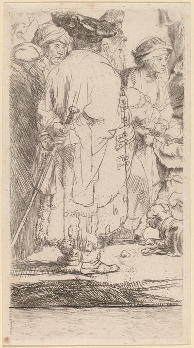 Az ember bottal (töredék a száz guldenes nyomatból) alkotó: Rembrandt van Rijn and William Baillie