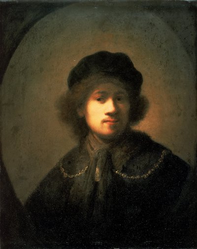 A művész portréja fiatal emberként alkotó: Rembrandt van Rijn
