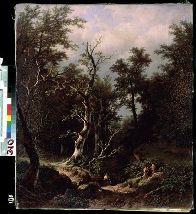 Paysage de foret (Erdei táj). Peinture de Remigius Adrianus van Haanen (Remy vagy Remi Adrien van Hannen alkotó: Remigius van Haanen