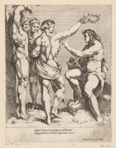 Apollo és Marsyas Raphael kompozíciói nyomán készült nyomatok (sorozat címe) alkotó: Remy Vuibert