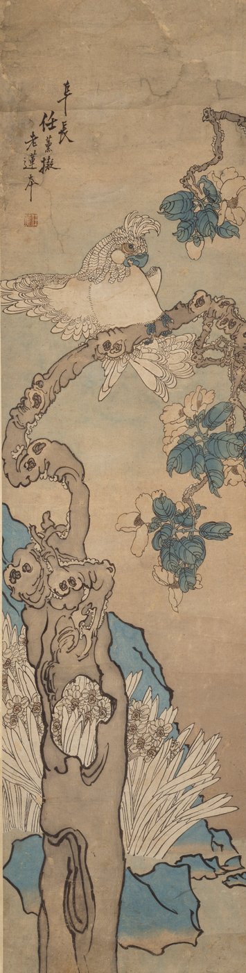 Papagáj virágfán, 1835-1893 alkotó: Ren Xun