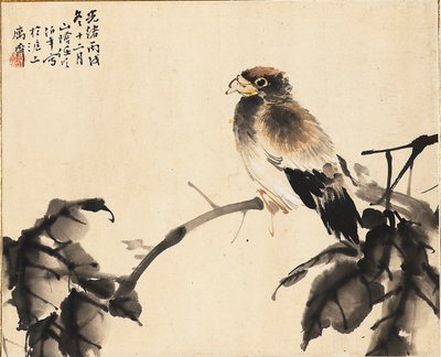 Madár az ágon, 1886 alkotó: Ren Yi