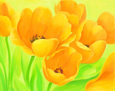 Élénk sárga tulipánok alkotó: Renate Holzner