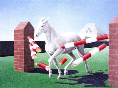 Akadály, 2004, Színes ceruzarajz papírra alkotó: Rene Boin