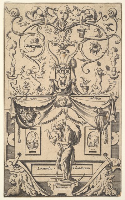 Panel a Szaturnusz alakjával, 1. tábla, kb. 1550-65. alkotó: Rene Boyvin