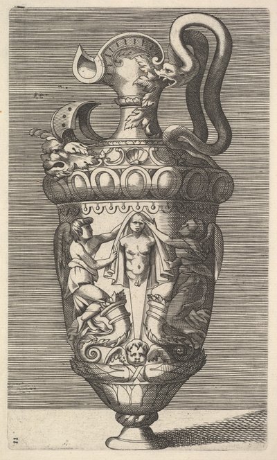 Váza két szárnyas figurával, 17. század. alkotó: Rene Boyvin