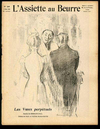 A „The Butter Plate” borítója, 268. szám, Satirique en Colors alkotó: Rene George Hermann Paul
