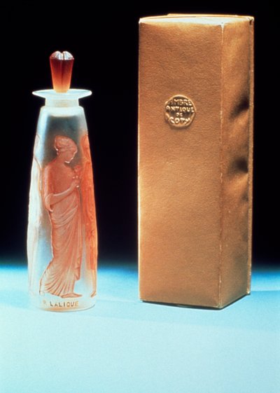 Üvegflakon a Coty Ambre Antique parfümhöz alkotó: Rene Jules Lalique