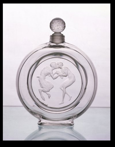 Le Baiser du Faune, átlátszó üveg illatpalack Molinard számára a Lalique-től alkotó: Rene Jules Lalique