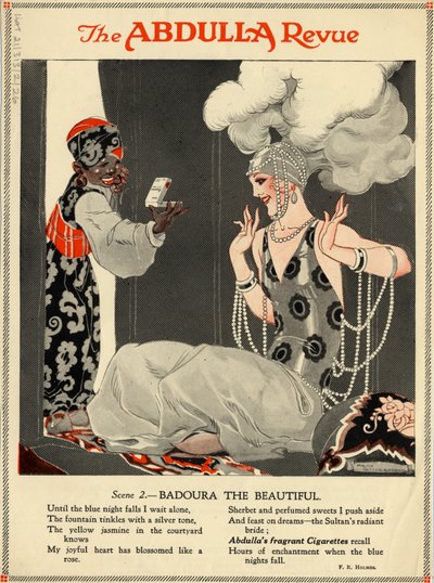 Abdulla cigaretták, 1920-as évek alkotó: Rene Vincent
