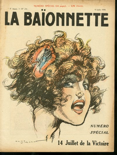 A „La Baionnette”, 210. szám borítója, Színes szatirikus alkotó: Rene Vincent