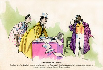 A Chocolat elkötelezettsége a Nouveau Cirque de Paris bohócduójának rendezőjének George Footitt (néha FootIT vagy Footitt, igazi neve Tudor Hall, fehér bohóc) alkotó: Rene Vincent