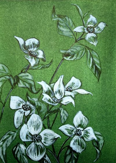 Zöld botanikai virágok alkotó: Renee Machan Cottagecore Artist